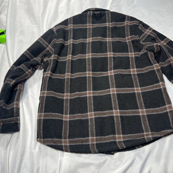 Jachs New York Shirt Jacket Mens Large Button Up Flannel Sherpa Wool Blend - Picture 2 of 13